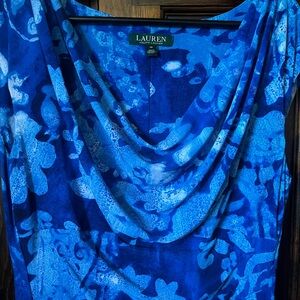 Ralph Lauren Blue Abstract Print Blouse